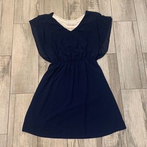 Prevette Navy Elastic Crochet Back